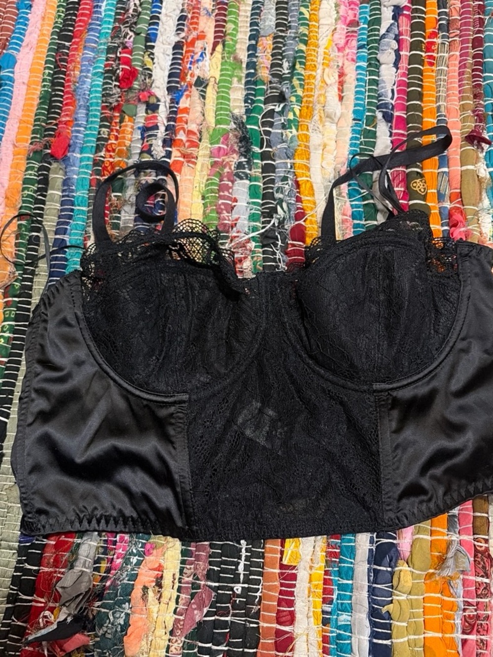 Black Lace Longline Bralette - Women Intimates & Sleepwear